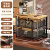 Rack de Armazenamento para Cafeteira de Bancada Gaveta Lateral para Bancada Caixa de Armazenamento para Copos de Água Rack de Exibição para Chaleira Doméstica e Conjunto de Chá