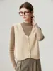 Amor hasta la médula~ Chaleco de cachemira para mujer otoño e invierno cuello en V encaje moda temperamento suéter de punto casual sin mangas
