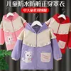 Jaqueta de Penas Infantil Anti-Manchas Macacão Outwear Outono Inverno Menina Roupas para Hora da Refeição Protetor Médio Grande Infantil Impermeável Casaco de Uso Regular