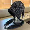 Gorro de Lana con Borde Enrollado para Otoño e Invierno para Mujer, Lindo Gorro que Protege las Orejas y Hace que la Cara Parezca Más Pequeña, Gorro de Punto Cálido y Resistente al Frío, Gorro para Cubrir la Cabeza