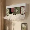 Funda de aire acondicionado de pared con cortina cortavientos de velcro, cubierta de viento anti-golpe directo para aire acondicionado de pared de uso doméstico, cortina impresa de terciopelo