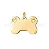Placa de identificación para perro de acero de titanio de origen transfronterizo, placa de identificación de acero inoxidable con forma de hueso, placa de identificación para mascota con huella de pata grabada, placa de identificación de metal bonita para perro