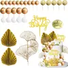 32 Peças de Decorações de Bolo em Ouro Branco Decorações de Bolo de Aniversário Boêmias Adequadas para Festas de Aniversário, Casamentos, Chá de Bebê
