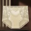Ropa Interior de Encaje Sin Costuras de Alta Gama para Mujer, Malla de Satén de Lujo Accesible, Algodón Fino Transpirable, Calzones de Cobertura Total que Cubren la Cadera y Controlan el Abdomen