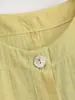 ZR Moda Femenina Transfronteriza Europea y Americana AliExpress Top de Manga Corta Burbuja Venta Caliente Amarillo Tierra Cómodo Casual Sudeste Asiático