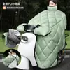 Cubierta de Parabrisas para Coche Eléctrico Invierno Forrada de Felpa Engrosada Batería Motocicleta Impermeable a Prueba de Viento Invierno Tranvía Cubierta Cálida a Prueba de Viento