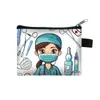 2026 Nova Carteira de Moedas Bolsa Pequena Portátil Mini Porta-Cartões Bolsa para Guardar Moedas e Chaves Padrão Médico Poliéster Portátil