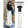 Falda larga blanca floral de sirena para mujer, falda larga de línea A para verano para mujeres petite, conjunto de falda larga ajustada estilo miu
