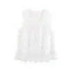 Moda elegante europea y americana transfronteriza 2026 nuevo estilo Amazon al por mayor para mujer camiseta sin mangas de cuello redondo con pantalones cortos huecos U7
