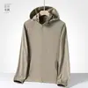 Moda Casual para Hombre Ropa Larga de Protección Solar Tejido de Seda de Hielo Transpirable Ropa para la Piel Ropa con Protección Solar Anti-UV Chaqueta para Hombre Dropshipping