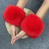 Mangas, Mangas de Pelo, Luvas, Punhos Apertados, Proteções para Mãos, Pele Sintética de Coelho, Pulseiras de Pulso de Pele Sintética de Raposa, Anéis de Mão para Mulheres, Inverno