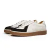 Nuevas zapatillas casuales planas de cuero genuino retro negras de moda de alta gama para hombre, talla grande