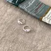 Hebilla de Oreja de Gota de Aguja de Plata 925 para Mujer Estilo Coreano Minimalista Temperamento Pendientes Versátiles Retro Aro de Oreja de Viento Frío de Moda