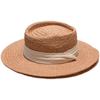 Celebridad de Internet Vacaciones de Verano Sombrilla de Playa Sombrero de Paja Tejido a Mano para Hombres y Mujeres Ala Ancha Ala Plana Sombrero de Copa Francés para Socialité