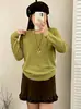 Suéter feminino gola redonda plus size, blusa básica para mulheres, outono e inverno 2026, top de malha de corte solto para mulheres plus size