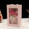 Buquê de Flores de Sabão de Rosa e Cravo para o Dia das Mães e Dia dos Professores, Flores Artificiais Espessadas com um Toque Realista de Alto Padrão, Flores Frescas em Caixa de Presente