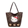 Bolsa Fofa de Desenho Animado para Axila para Meninas, Bolsa de Ombro Elegante de Grande Capacidade para o Dia a Dia, Bolsa Tote Relaxada com Estampa de Leopardo