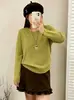 Suéter feminino gola redonda plus size, blusa básica para mulheres, outono e inverno 2026, top de malha de corte solto para mulheres plus size