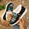 Zapatos de Algodón de Talla Grande de Comercio Exterior para Mujer Otoño e Invierno 2024 Nuevas Botas de Algodón con Cordones de Punta Redonda Estilo Europeo y Americano Planos Zapatos de Algodón Cálidos con Felpa para Mujer
