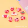 Kirby Rosa Coração de Morango Hambúrguer Acessórios de Resina DIY Cola de Creme Decoração de Capa de Celular Grampo de Cabelo Adorno de Cabeça