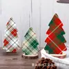 Árbol de Navidad de Madera para Escritorio Transfronterizo Set de Tres Piezas de Placa de Madera Adornos Atmósfera Navideña Familiar Placa Decorativa de Madera