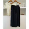 Calças femininas slim com barra curva 2026 verão estilo coreano caimento relaxado cropped calças de vovó calças frescas Lyocell Tencel