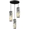 Lámpara de comedor de cristal de lujo ligero transfronteriza, candelabro estilo industrial americano enchufable, barra de bar, candelabro pequeño de hierro largo de tres cabezas