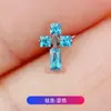 Pendientes de Aleación de Titanio F136 Pequeños Cristales de Azúcar Cruz Interna Clavo para Hueso del Oído Clavo para Labio Joyería para Piercing Corporal de Titanio G23