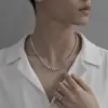 Collar Doble D Transfronterizo para Hombre, Diseño de Nicho Hip-Hop, Cadena de Acero de Titanio, Marca de Moda, Accesorio Versátil Personalizado, Collar de Acero de Titanio