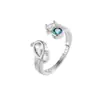 Moda Europea y Americana Anillo de Zirconia Forma de Gota de Agua Diseño Geométrico Asimétrico Anillo para Dedo Índice Femenino Anillo Personalizado Popular Estilo Nuevo
