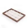 Caja de Joyería a Prueba de Polvo con Grano de Madera de Nogal Negro con Tapa Pulsera Pulsera Anillo Pendientes Collar Caja para Pulseras Caja de Almacenamiento de Joyería