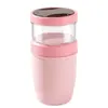 Taza de acero inoxidable 304 para avena de remojar durante la noche con cuchara, taza sellada para ensalada y fruta, doble capa de separación seco y húmedo, taza de yogur de alta estética
