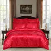 Comércio exterior transfronteiriço estilo europeu luxo leve jacquard acetinado capa de edredom de plumas conjunto de três peças conjunto de cama para casa