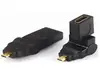 Adaptador Mini HDMI Macho para HDMI Fêmea 180 Graus 360 Graus Rotativo Adaptador HDMI Banhado a Ouro