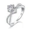 Anillo de plata S925 con moissanita, anillo cerrado, nuevo modelo más vendido, venta al por mayor desde la fuente, en stock para envío directo