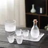 Juego de Cristalería para Cócteles Niebla de Rocío Helado, Decantador y Taza de Sake, Dispensador de Vino Estilo Japonés de Lujo Ligero, Copas de Vino Pequeñas, Copas de Vino Blanco
