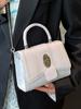 Bolsa transversal de luxo com estampa de pedra, pequena bolsa quadrada portátil, casual, multifuncional, elegante, de alta qualidade, transversal para mulheres