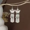Pendientes de Pavo Real para Minorías Étnicas, Regalos Retro de Plata Miao Estilo Étnico, Accesorios de Pendientes Vintage de Imitación Plata