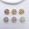 Cobre Banhado a Ouro Alta Retenção de Cor Zircônia Pequenas Redondas Espaçadoras com Vários Furos Contas Materiais para Pulseira Colar Artesanal DIY