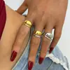Anillos con un Toque de Lujo de Nicho, Empaque de Joyería Estilo Ins de Lujo Ligero, Diseño Geométrico Hueco para Mujer, Venta al por Mayor Transfronteriza de Verano
