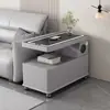 Mesa lateral de sofá, armário lateral simples e multifuncional móvel para armazenamento, mesa de centro inteligente para sala de estar com rodas, luxo leve