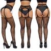 Medias de malla sexy con tirantes de comercio exterior europeo y americano, superelásticas, sexy, pantimedias con liguero, para mujer, de malla fina sin puntera, antideslizantes