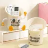 Papelera de escritorio grande con forma de altavoz, simple, para el hogar, oficina y dormitorio, multifuncional con cepillo, caja de almacenamiento de basura con apertura grande