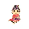 Personaje de Animación de Dibujos Animados Periférico Broche Metálico Accesorios Divertido Gato Montando una Escoba Pequeño Estilo Artificial Insignia Versátil