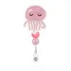 Porta credencial de identificación con clip para documentos, decoración de cuenta de bola de diamante rosa hecha a medida profesional, con hebilla de fácil extracción, regalo sorpresa para el lugar de trabajo