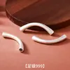 Plata pura 999 vintage tubo liso curvo hecho a mano media pulsera de plata tubo de plata pulsera de plata DIY material accesorio de joyería de plata plata dura 3D