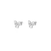 Brincos de borboleta S999 de prata pura, com temperamento fresco e doce, para mulheres, estilo minimalista, brincos versáteis, não precisam ser removidos ao dormir