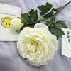 Nueva peonía de 2 cabezas flor artificial transfronteriza decoración de ventana de hotel para boda flor falsa fila de flores para pasillo de boda flor falsa