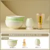Set de Utensilios de Matcha Estilo Japonés, Tazón de Cerámica Rosa Degradado del Fabricante, Soporte para Batidor, Batidor de 100 Púas, Brocha para Mezclar
