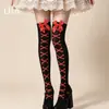Medias Altas Manchadas de Sangre Halloween Temu Calcetines de Terciopelo Altos JK Calcetines Altos para Mujer Accesorios de Disfraz de Hueso Calabaza